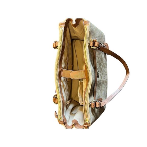 COACH Peyton Khaki & Brown Signature Jordan Double-Zip Carryall Bag F24603 - Picture 7 of 13